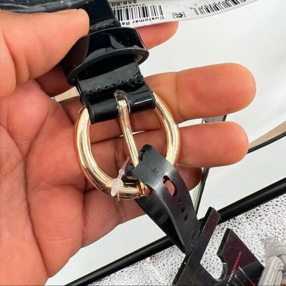 INC black snake embossed faux leather convertible bag belt - Picture 9 of 10